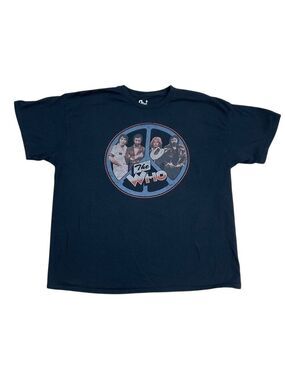 The Who Band Graphic Tee XXL Black 100% Cotton 2024 Vintage Style Peace Sign